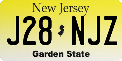 NJ license plate J28NJZ