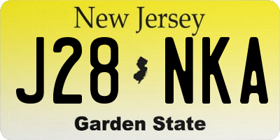NJ license plate J28NKA