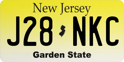 NJ license plate J28NKC