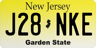 NJ license plate J28NKE