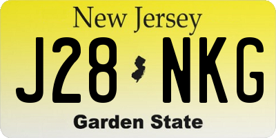 NJ license plate J28NKG