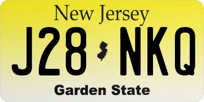 NJ license plate J28NKQ