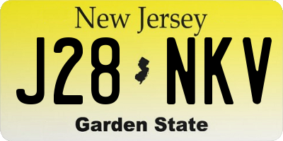 NJ license plate J28NKV