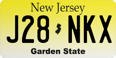 NJ license plate J28NKX