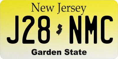 NJ license plate J28NMC