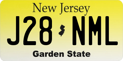 NJ license plate J28NML