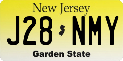 NJ license plate J28NMY