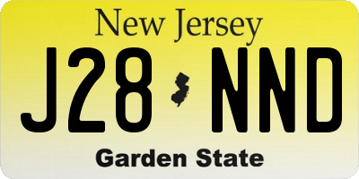 NJ license plate J28NND