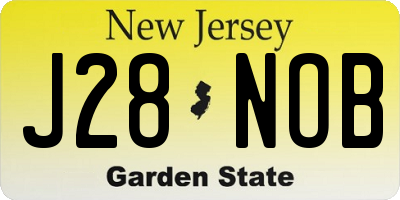 NJ license plate J28NOB