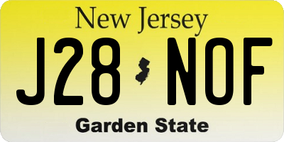 NJ license plate J28NOF