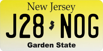 NJ license plate J28NOG