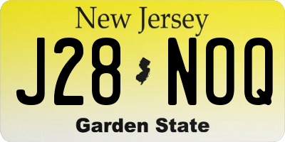 NJ license plate J28NOQ