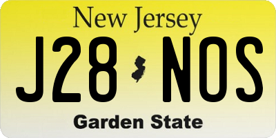 NJ license plate J28NOS