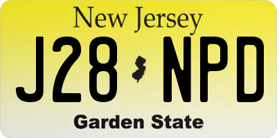 NJ license plate J28NPD