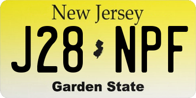 NJ license plate J28NPF