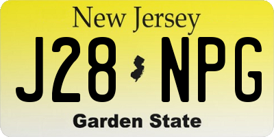 NJ license plate J28NPG