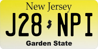 NJ license plate J28NPI