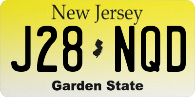 NJ license plate J28NQD