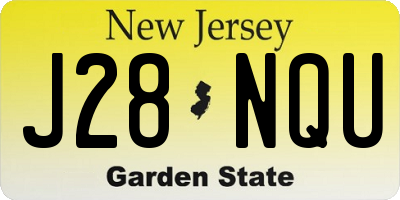 NJ license plate J28NQU