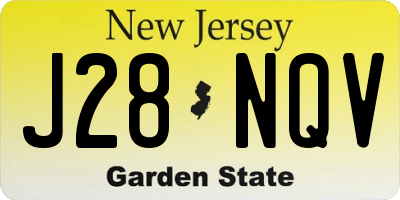 NJ license plate J28NQV