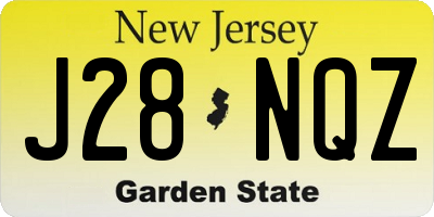 NJ license plate J28NQZ