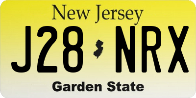 NJ license plate J28NRX