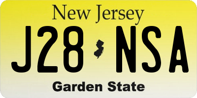NJ license plate J28NSA