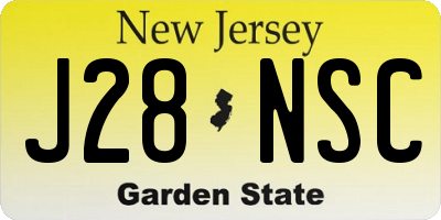 NJ license plate J28NSC