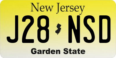 NJ license plate J28NSD