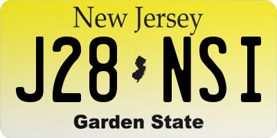 NJ license plate J28NSI