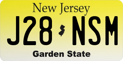 NJ license plate J28NSM