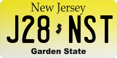 NJ license plate J28NST