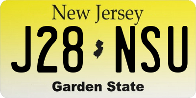 NJ license plate J28NSU