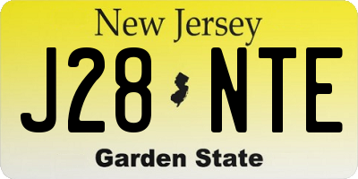 NJ license plate J28NTE