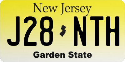 NJ license plate J28NTH