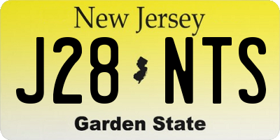 NJ license plate J28NTS