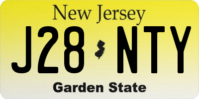 NJ license plate J28NTY