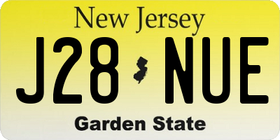 NJ license plate J28NUE
