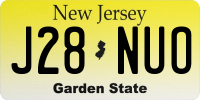NJ license plate J28NUO