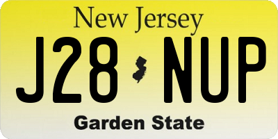 NJ license plate J28NUP