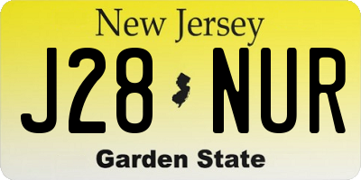 NJ license plate J28NUR