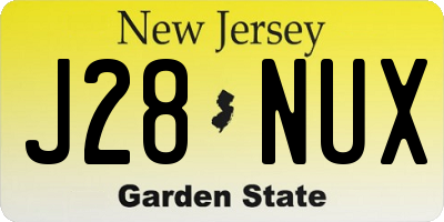 NJ license plate J28NUX