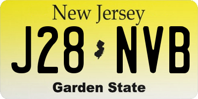 NJ license plate J28NVB