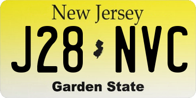 NJ license plate J28NVC