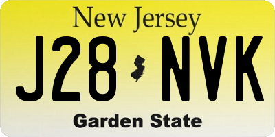 NJ license plate J28NVK