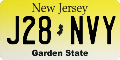 NJ license plate J28NVY