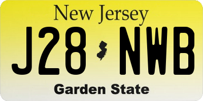 NJ license plate J28NWB