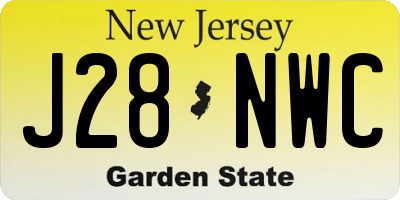 NJ license plate J28NWC