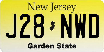 NJ license plate J28NWD