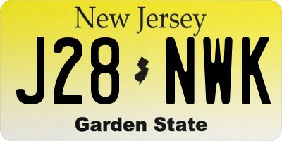 NJ license plate J28NWK